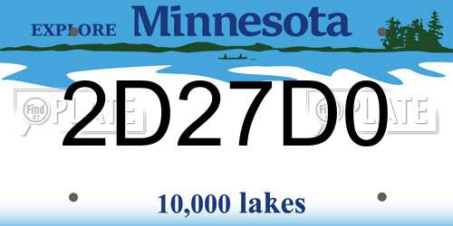 2D27D0 Minnesota License Plate