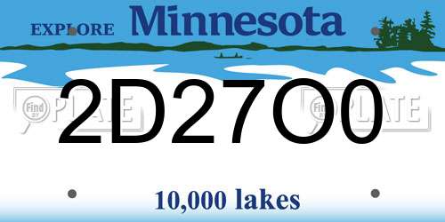 2D27O0 Minnesota License Plate