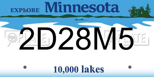 2D28M5 Minnesota License Plate