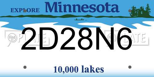 2D28N6 Minnesota License Plate