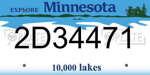2D34471 Minnesota License Plate