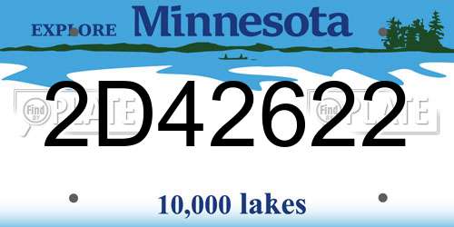 2D42622 Minnesota License Plate