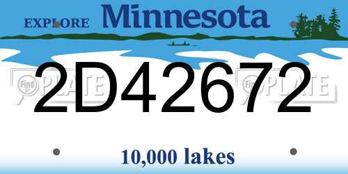 2D42672 Minnesota License Plate