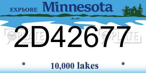 2D42677 Minnesota License Plate