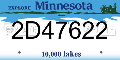 2D47622 Minnesota License Plate