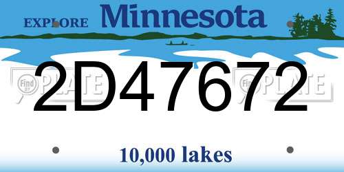 2D47672 Minnesota License Plate
