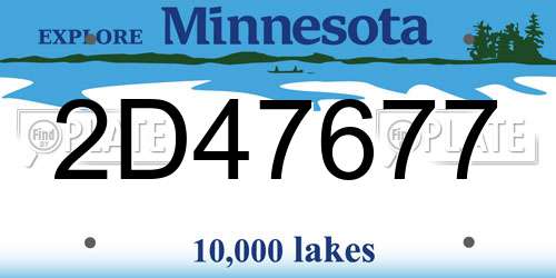 2D47677 Minnesota License Plate