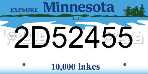 2D52455 Minnesota License Plate
