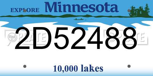 2D52488 Minnesota License Plate