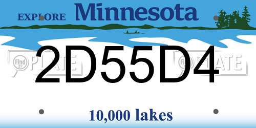 2D55D4 Minnesota License Plate