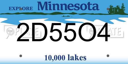 2D55O4 Minnesota License Plate