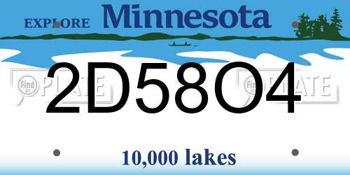 2D58O4 Minnesota License Plate