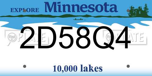 2D58Q4 Minnesota License Plate