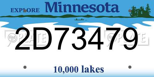 2D73479 Minnesota License Plate