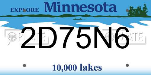 2D75N6 Minnesota License Plate