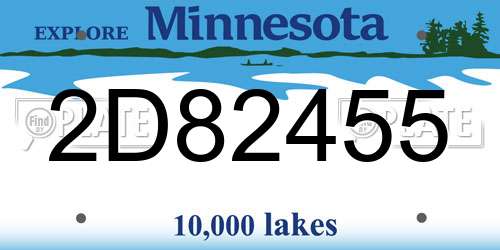 2D82455 Minnesota License Plate