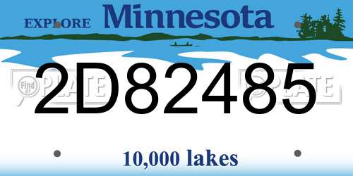 2D82485 Minnesota License Plate