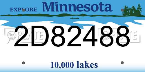 2D82488 Minnesota License Plate