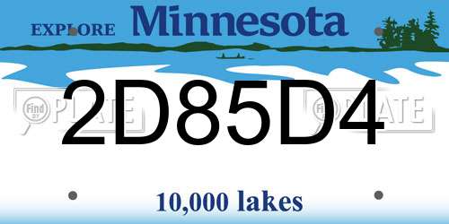 2D85D4 Minnesota License Plate