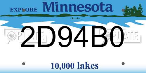 2D94B0 Minnesota License Plate