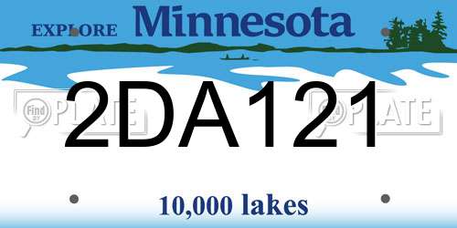 2DA121 Minnesota License Plate