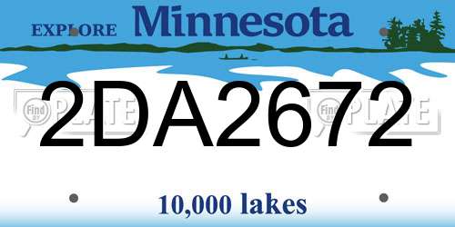 2DA2672 Minnesota License Plate