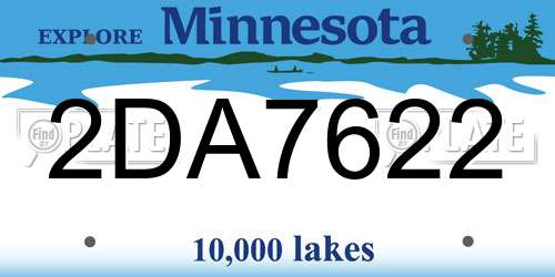 2DA7622 Minnesota License Plate