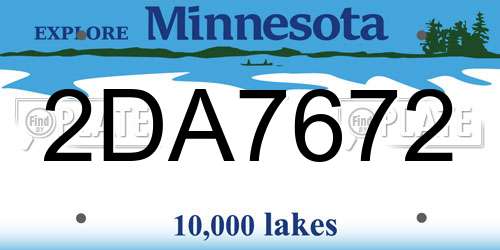 2DA7672 Minnesota License Plate