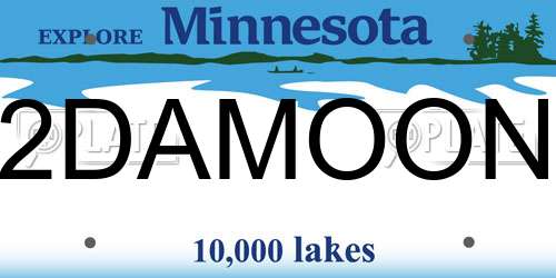 2DAMOON Minnesota License Plate