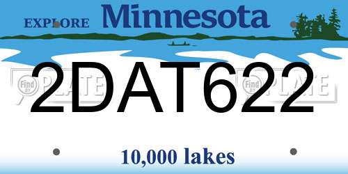 2DAT622 Minnesota License Plate