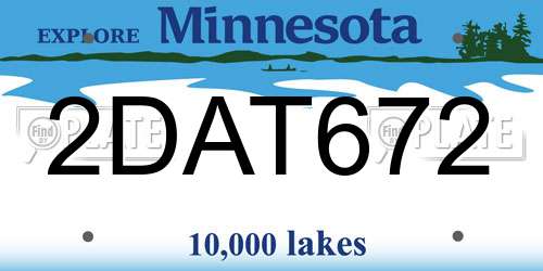 2DAT672 Minnesota License Plate