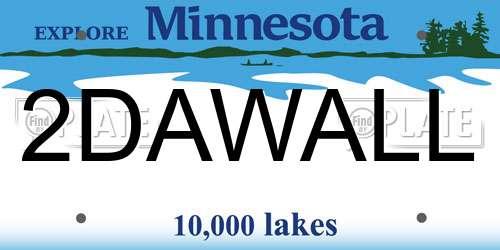 2DAWALL Minnesota License Plate