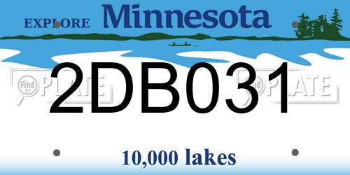 2DB031 Minnesota License Plate