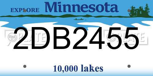 2DB2455 Minnesota License Plate