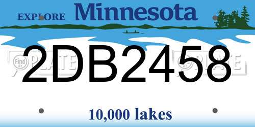 2DB2458 Minnesota License Plate