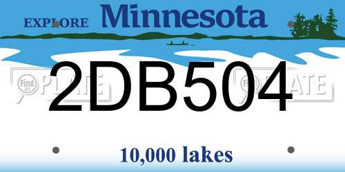 2DB504 Minnesota License Plate