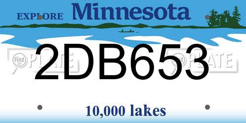 2DB653 Minnesota License Plate