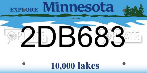 2DB683 Minnesota License Plate