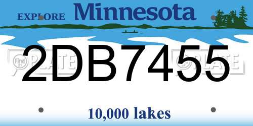 2DB7455 Minnesota License Plate