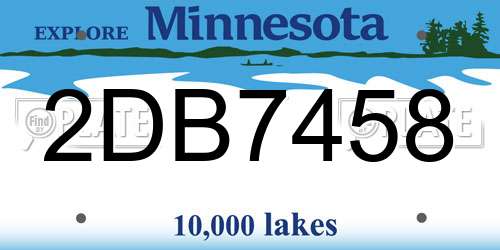 2DB7458 Minnesota License Plate