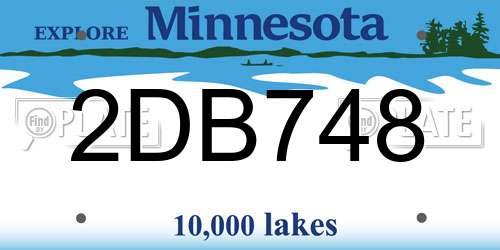 2DB748 Minnesota License Plate