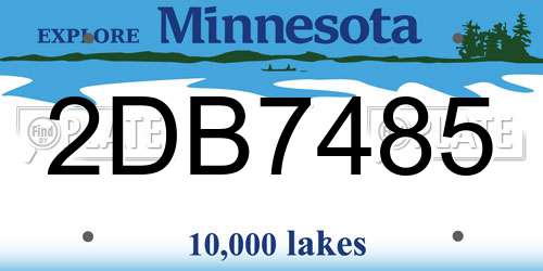 2DB7485 Minnesota License Plate
