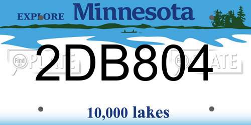 2DB804 Minnesota License Plate