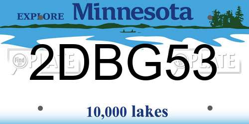 2DBG53 Minnesota License Plate