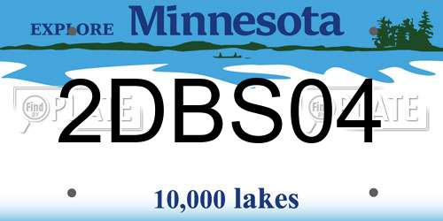 2DBS04 Minnesota License Plate