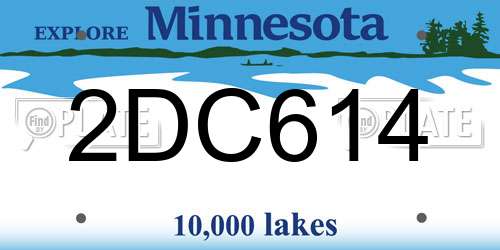 2DC614 Minnesota License Plate