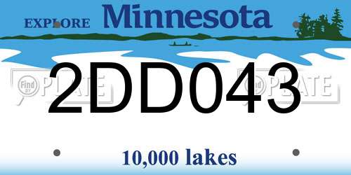 2DD043 Minnesota License Plate