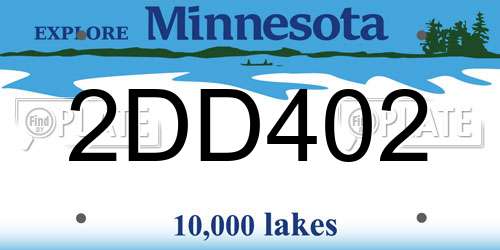 2DD402 Minnesota License Plate
