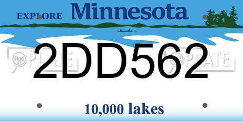 2DD562 Minnesota License Plate
