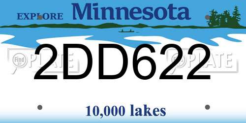 2DD622 Minnesota License Plate